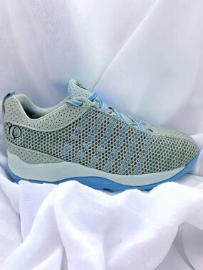 Pearl Izumi Gray Blue 5053 Cycling Lace Up Low Top Mesh Sneakers US 6 Euro 37